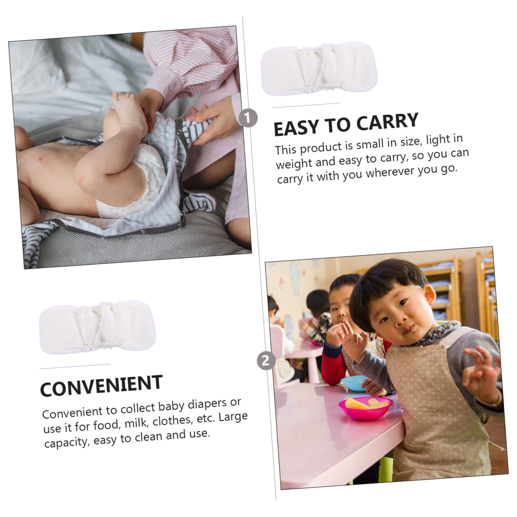 Inserts de Couches pour Bébé en Fibre de Bambou Lavables 5 Couches
