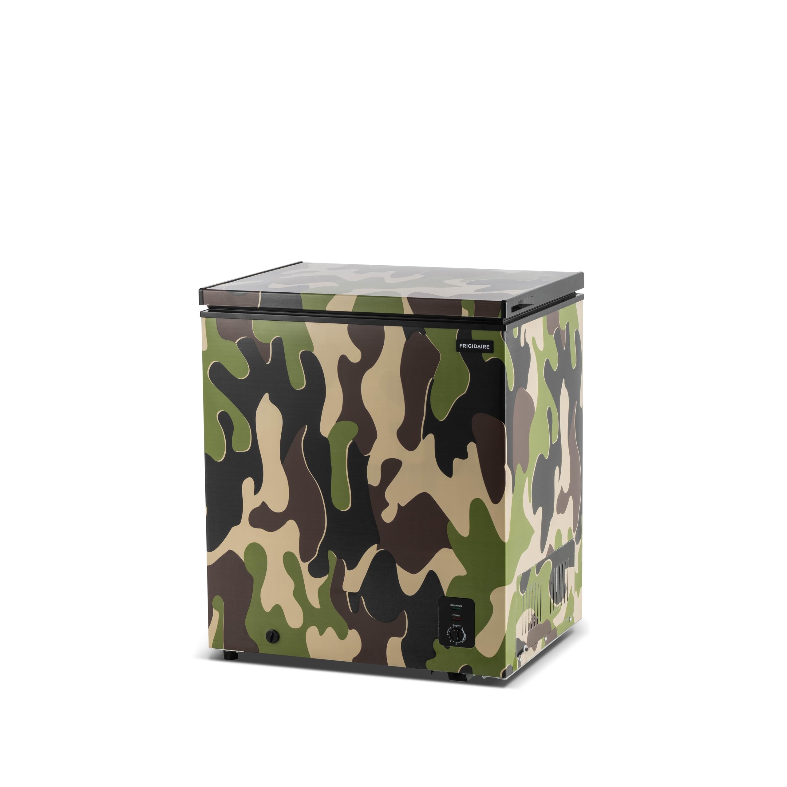 Frigidaire Efrf516camo Chest Deep Freezer- Garage Ready, 5.0 Cu. Ft. Capacity, Camo-Adjustable Thermostat-Removable Vinyl Coated Wire Basket-Easy Defrost Drain on Fridge.com - View 3