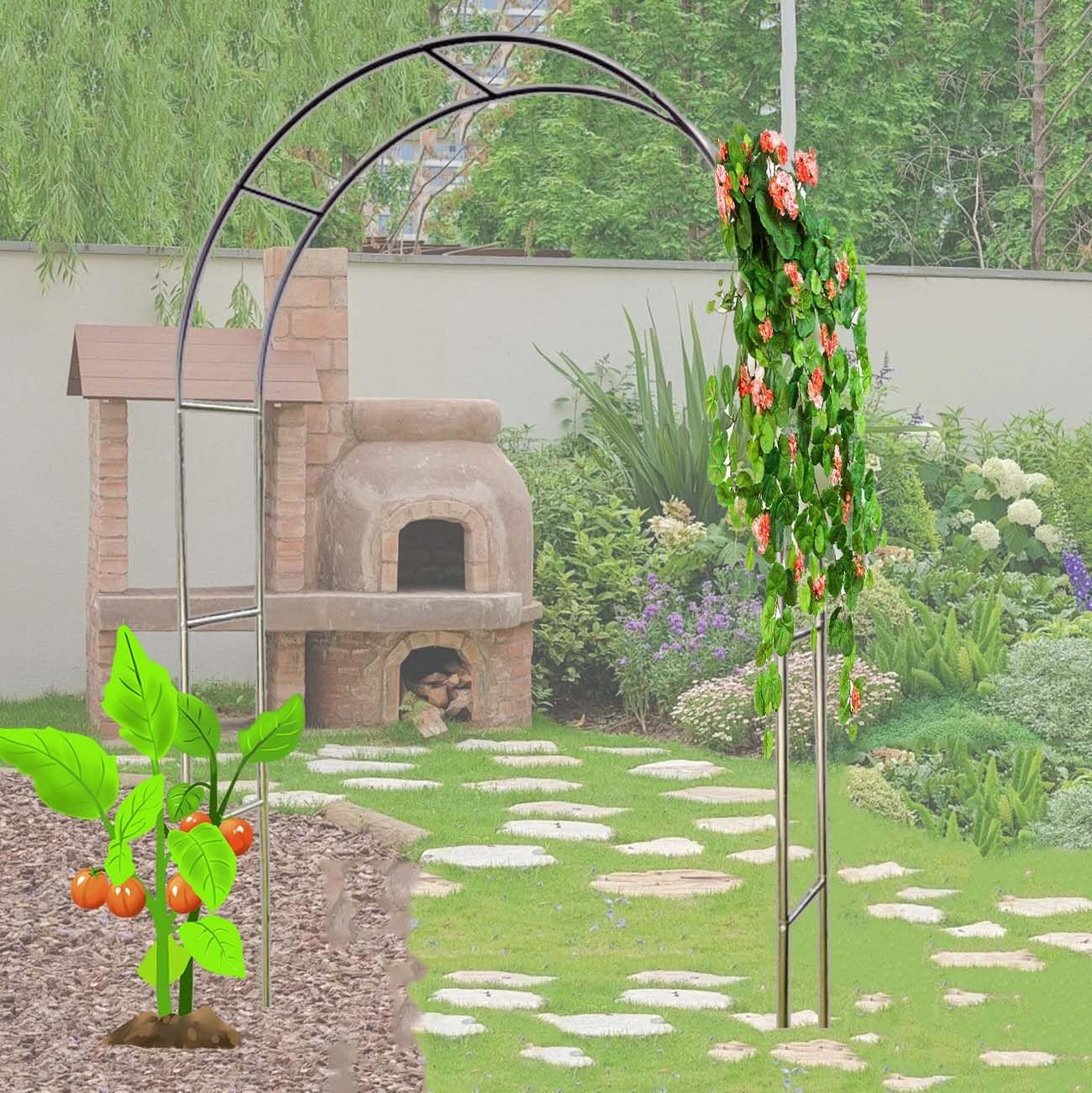 Treillis de jardin pour plantes grimpantes en acier | Support de roses premium