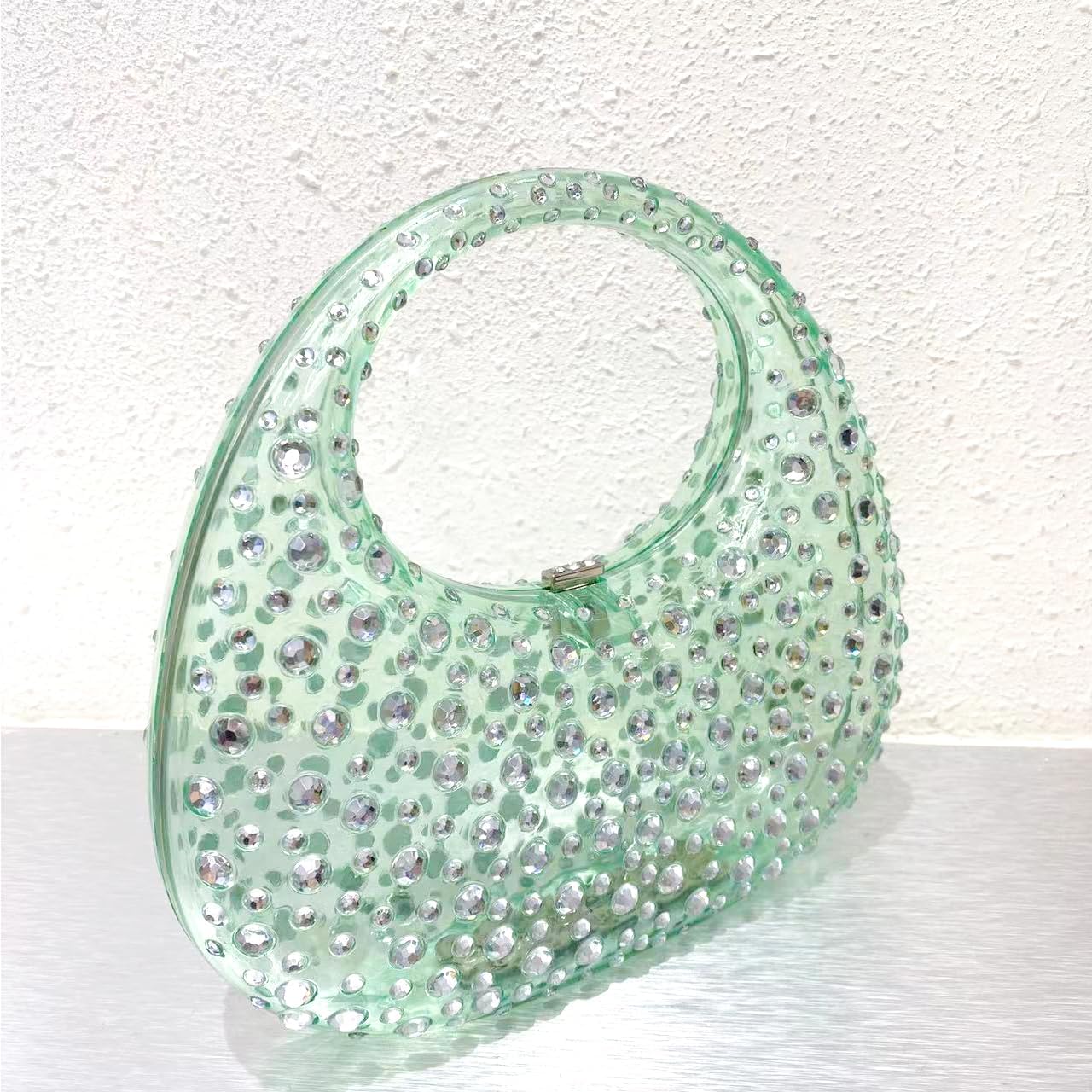Women's Evening Bag Sparkly Rhinestone Clutch Purse Bling Acrylic Top-handle Bag for Women