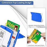 Vista 4 de Soporte horizontal para tarjetas de identificación con cordón ajustable desmontable para el cuello, soporte rígido de plástico duro para tarjetas
