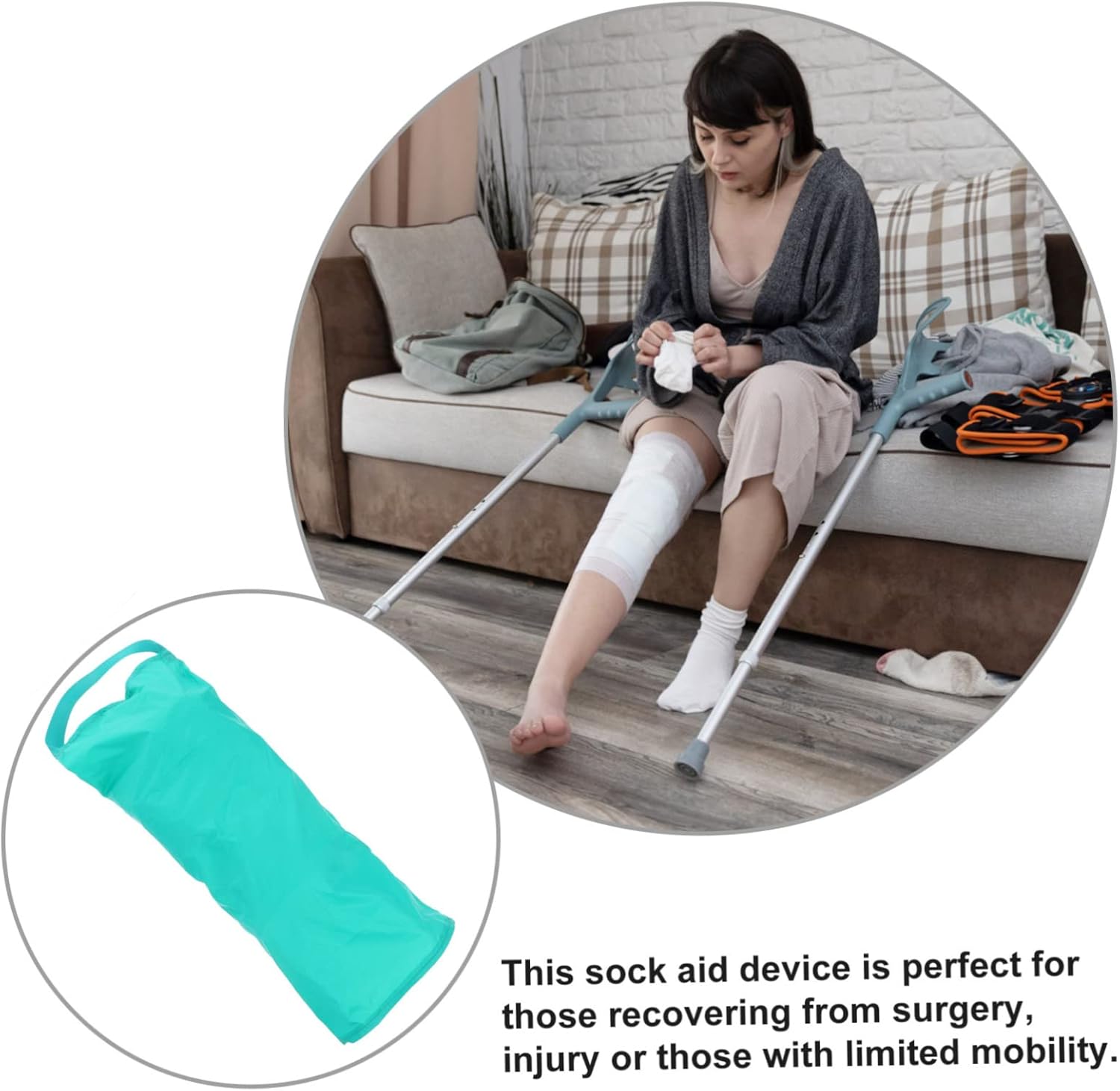 minkissy 5pcs Pregnant Sock Aid Helper Easy Sock Aid Tool for Elderly Disabled and Pregnant Women Soft Tear-Resistant for Leg and Dressing Assistance