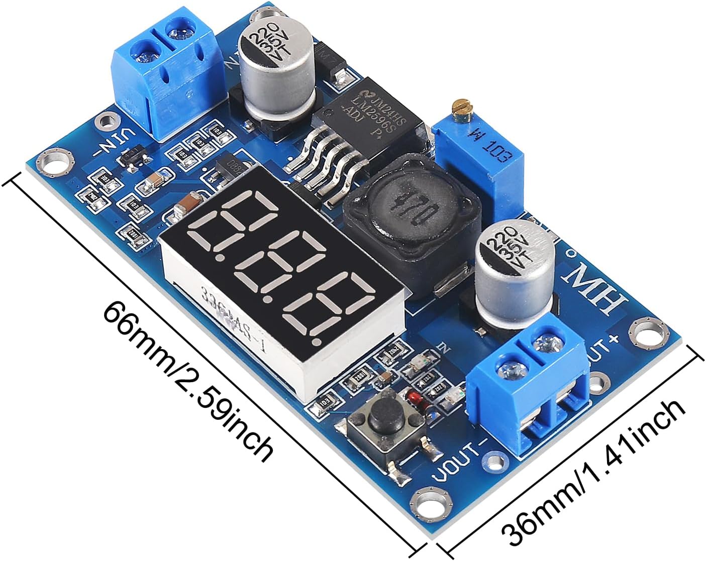 2pcs LM2596S LM2596 DC-DC Buck Converter Adjustable Step-Down Voltage Regulator Power Module 36V 24V 12V to 5V 2A Voltage Stabilizer with LED Display