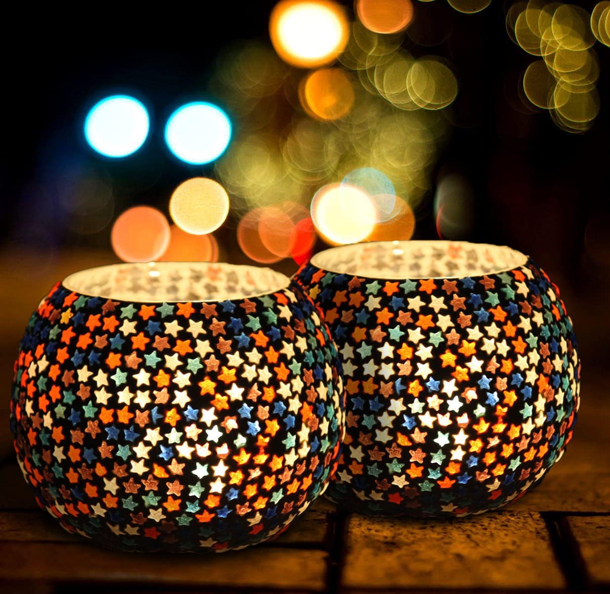 The Purple Tree Glass Mosaic Tealight Candle Holder, (Pack of 2), Candle Holder, Diwali Candle Holder, tealight Holder, Diwali Gift, Best Gift for Diwali Decor, Christmas Décor, Diwali Decoration (B07XTLNZHT) Amazon Price History, Amazon Price Tracker
