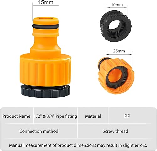 Miniatura 4 de Juego de conectores de manguera de jardín, adaptador de entrada de conector rápido para carretes y carros, conexión de agua, accesorio de manguera
