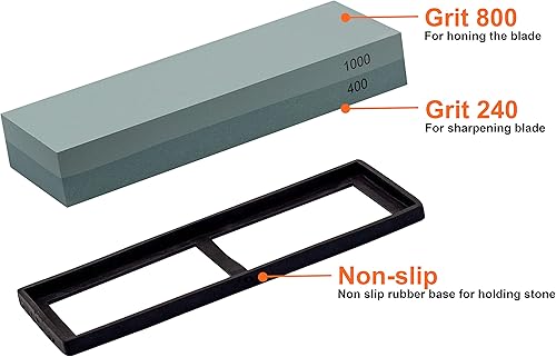 Miniatura 3 de Whetstone - Afilador de cuchillos 4001000 30008000 de 2 caras, afilador de cuchillos de cocina profesional con base de plástico, goma antideslizante