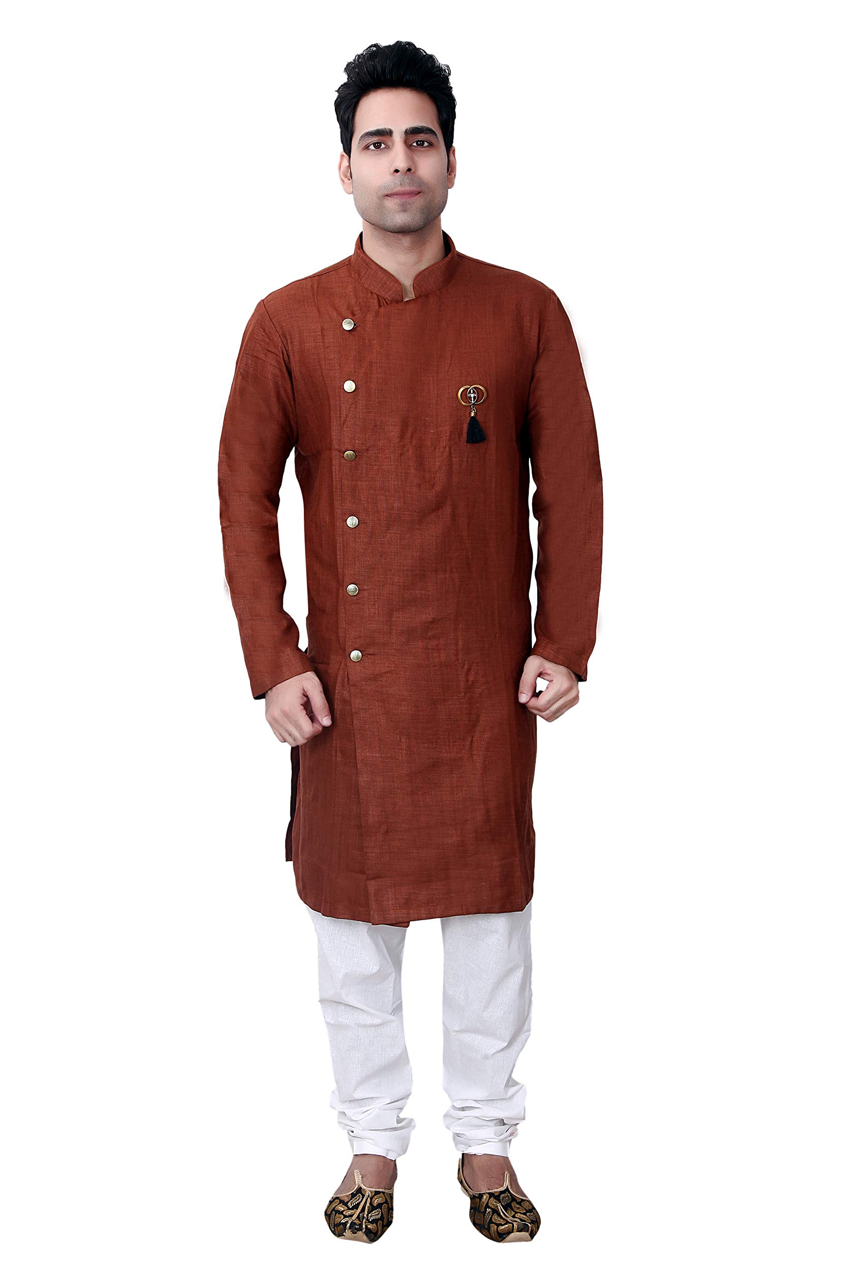 Basilio Men's Indo-Western Style Ethnic Set-102-Rust-picture-43