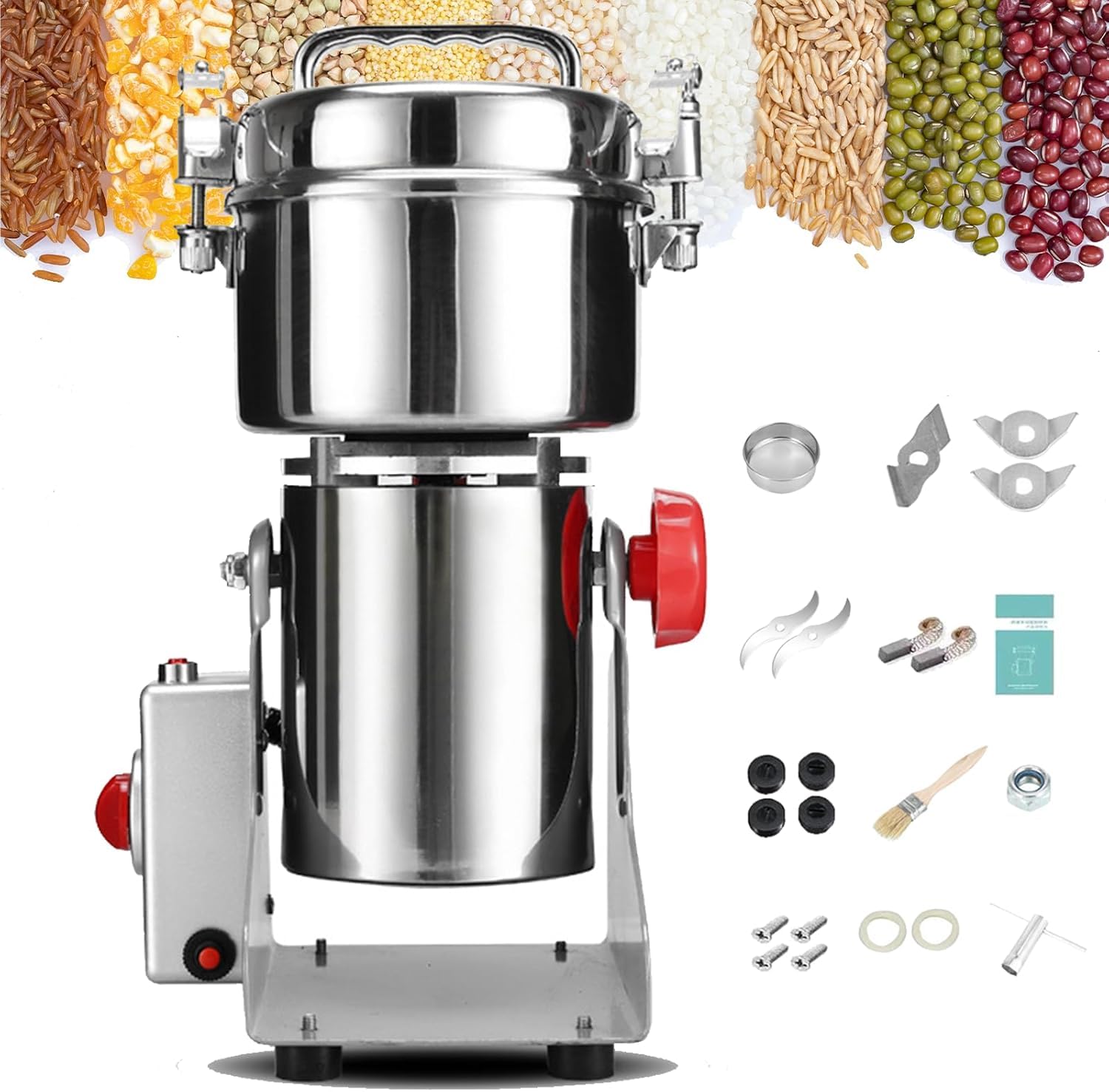 Moulin à grains électrique puissant 4500w machine à poudre 35000rpm grande capacité