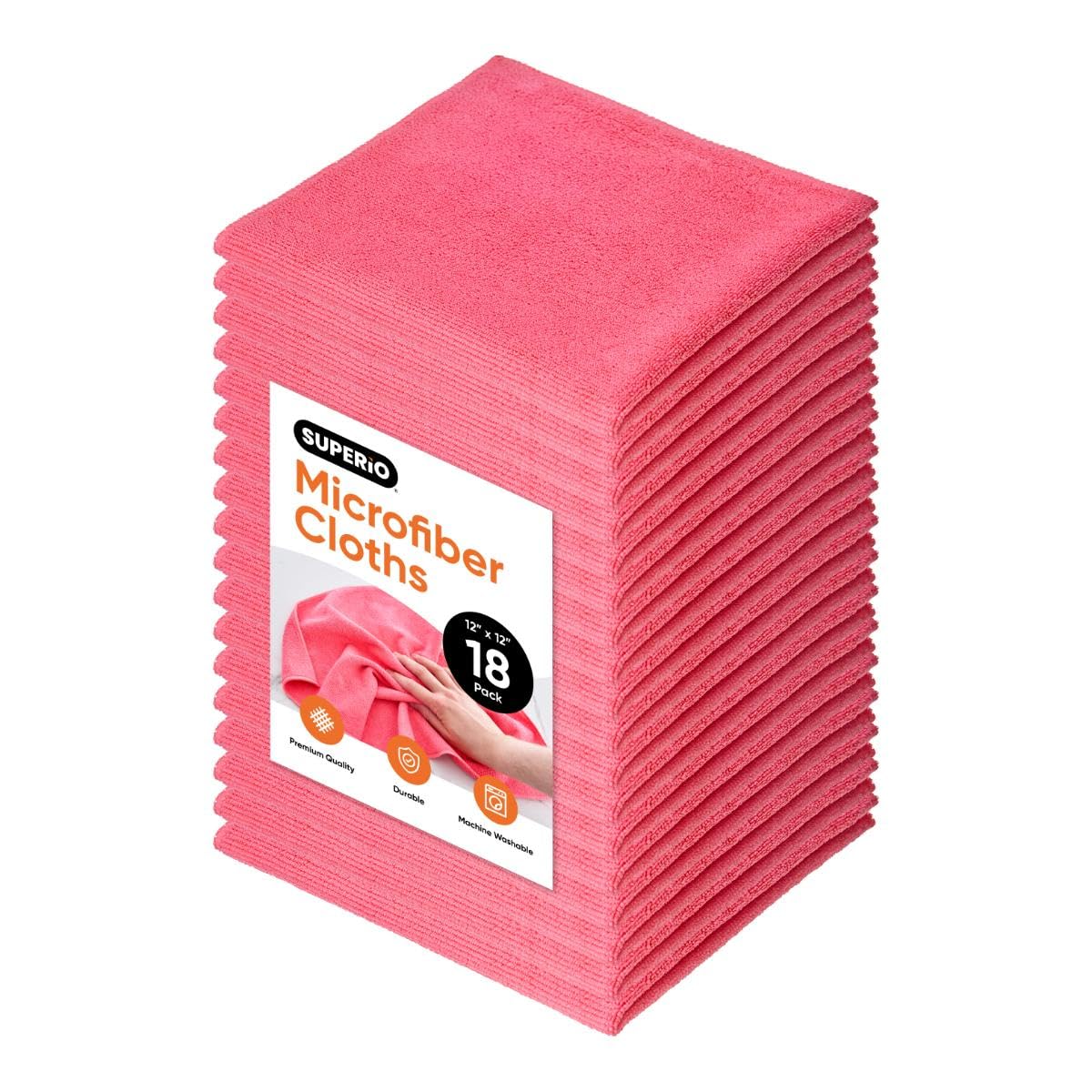 Superio Farbkodierte Mikrofaser-Reinigungstücher für einfache Organisation, ultraweich, langlebig, Mehrzwecktücher für Badezimmer, Küche, Fenster, Möbel, Elektronik (Rosa), Paket