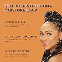 Vista 2 de African Pride – Gel milagroso de aceite negro de castor para trenzas, locs y trenzados con fijación extra - Gel para peinar el cabello con fijación