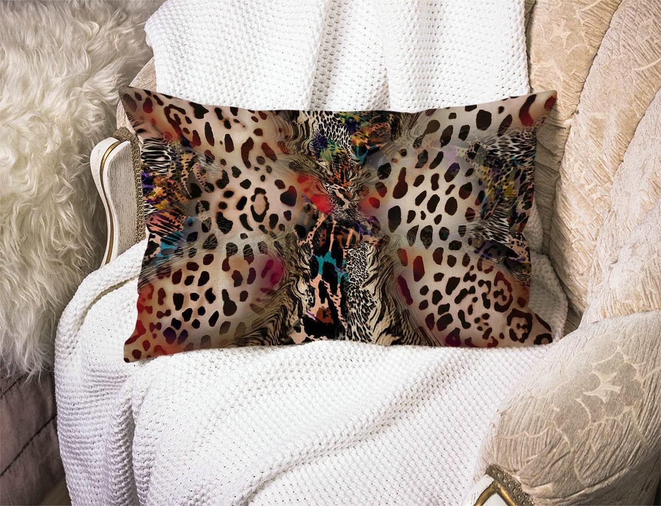 Solekla African Animal Leopard Print Cotton Linen Decorative Throw Pillow Case Cushion Cover Pillowcase for Couch Sofa Bed,12 X 20 Inches Jcp199 - Image 3