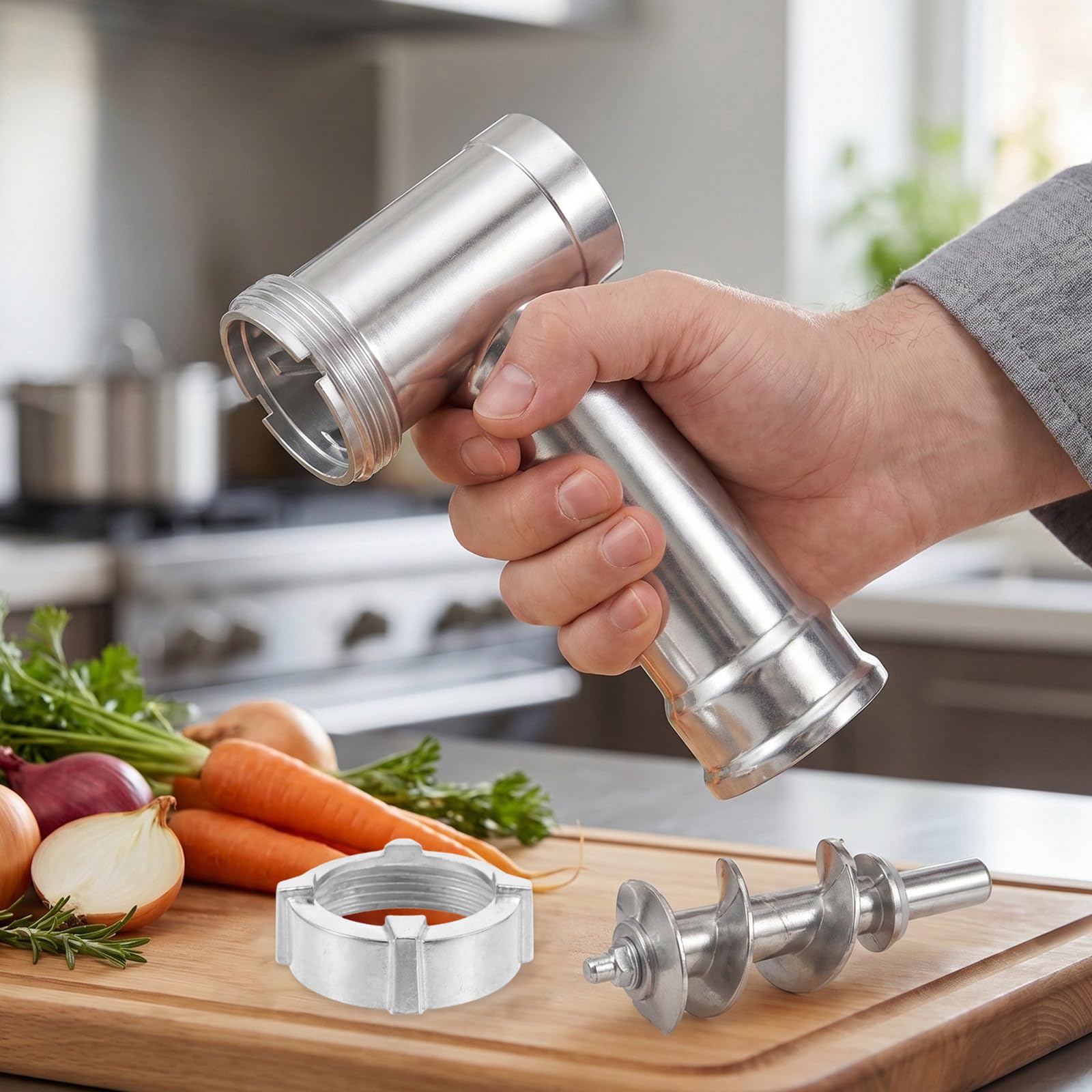 NUOBESTY Juego de Accesorios para Picadora Eléctrica de Carne de Aleación de Aluminio para Uso en Cocina Doméstica