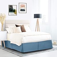 Vista 298 de Nestl - Falda plisada de cama de fácil ajuste, con caída a medida de 14 pulgadas, microfibra suave de doble cepillado, con calidad de hotel