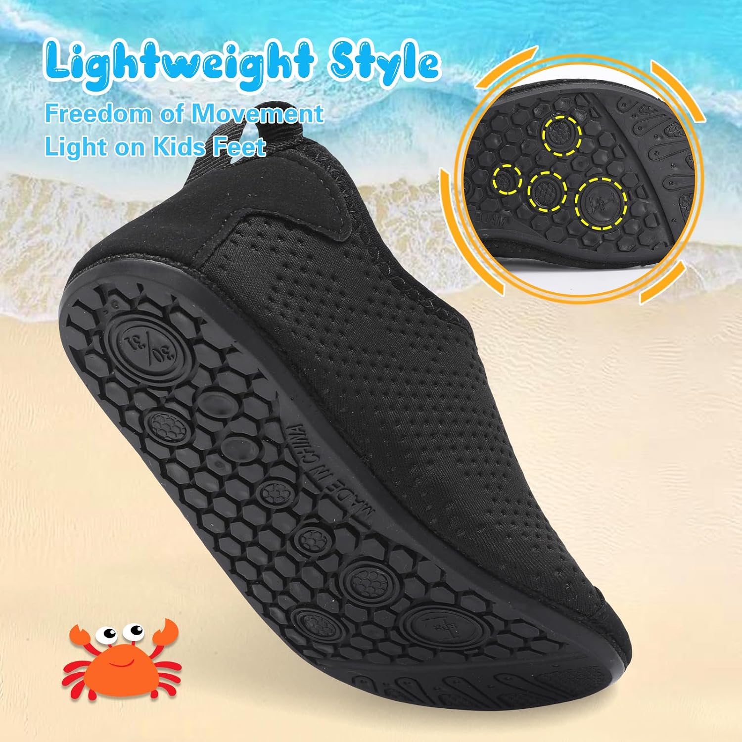 Scurtain Kids Toddler Water Shoes Barefoot Quick-Dry Aqua Socks for Boys Girls Baby with Non-Slip Rubber Sole image 5
