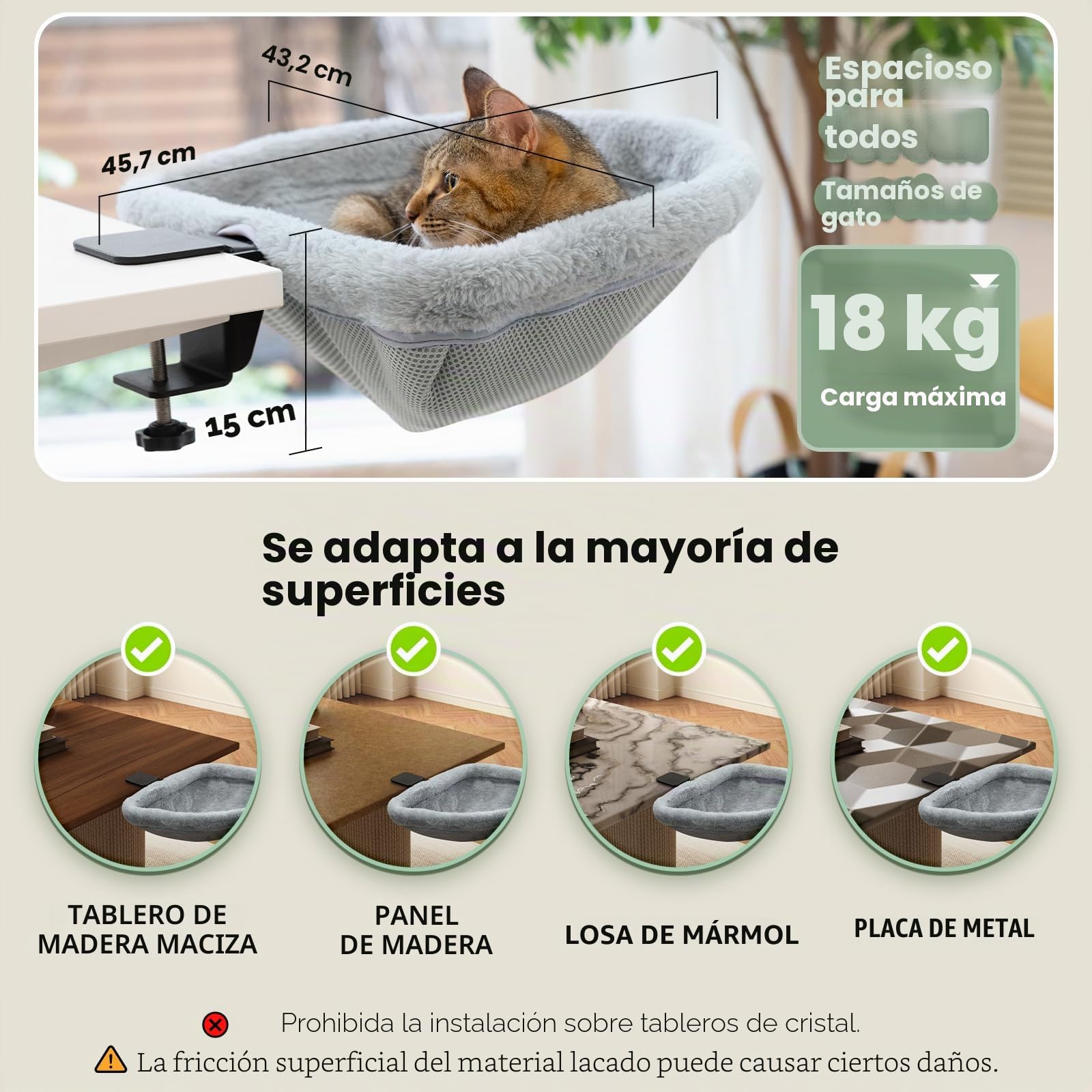 JUNSPOW Cama de escritorio para gatos, plegable con un solo clic, diseño hundido y cama semicircular para gatos que ahorra espacio, material de piel de conejo sintética suave, adecuada para varios