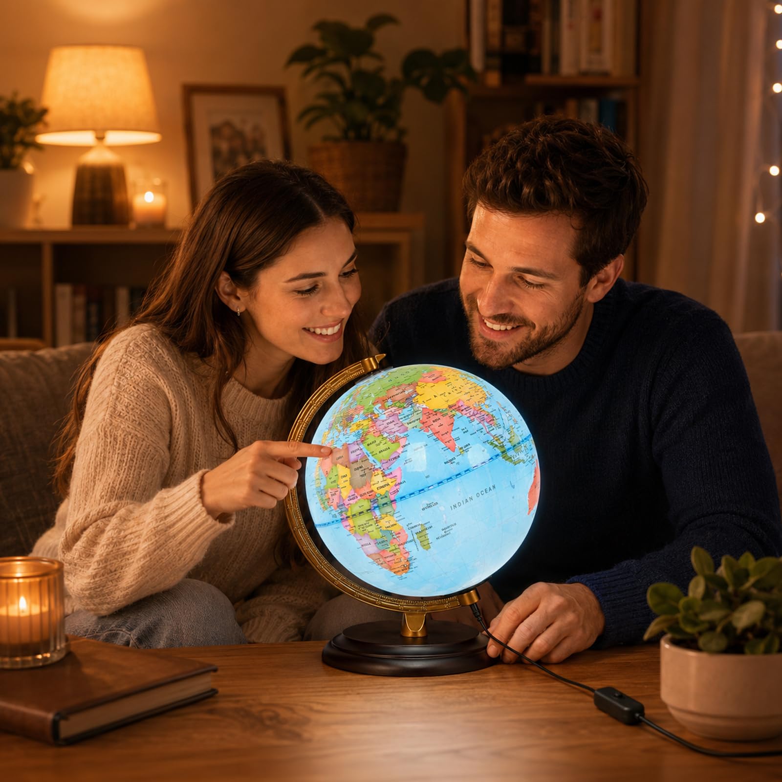 Świecący globus drewniany cokół, National Geographic globus ucznia, wszechstronność obrazu mapy w języku angielskim, świecąca lampa LED i dekoracja, astronomiczny globus, prezent dla dzieci
