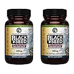 Amazing Herbs Premium Black Seed Oil Capsules - Gluten Free, Non GMO, Cold Pressed Nigella Sativa Aids in Digestive Health, Immune Support, Brain Function - 90 Count, 500mg (Pack of 2)