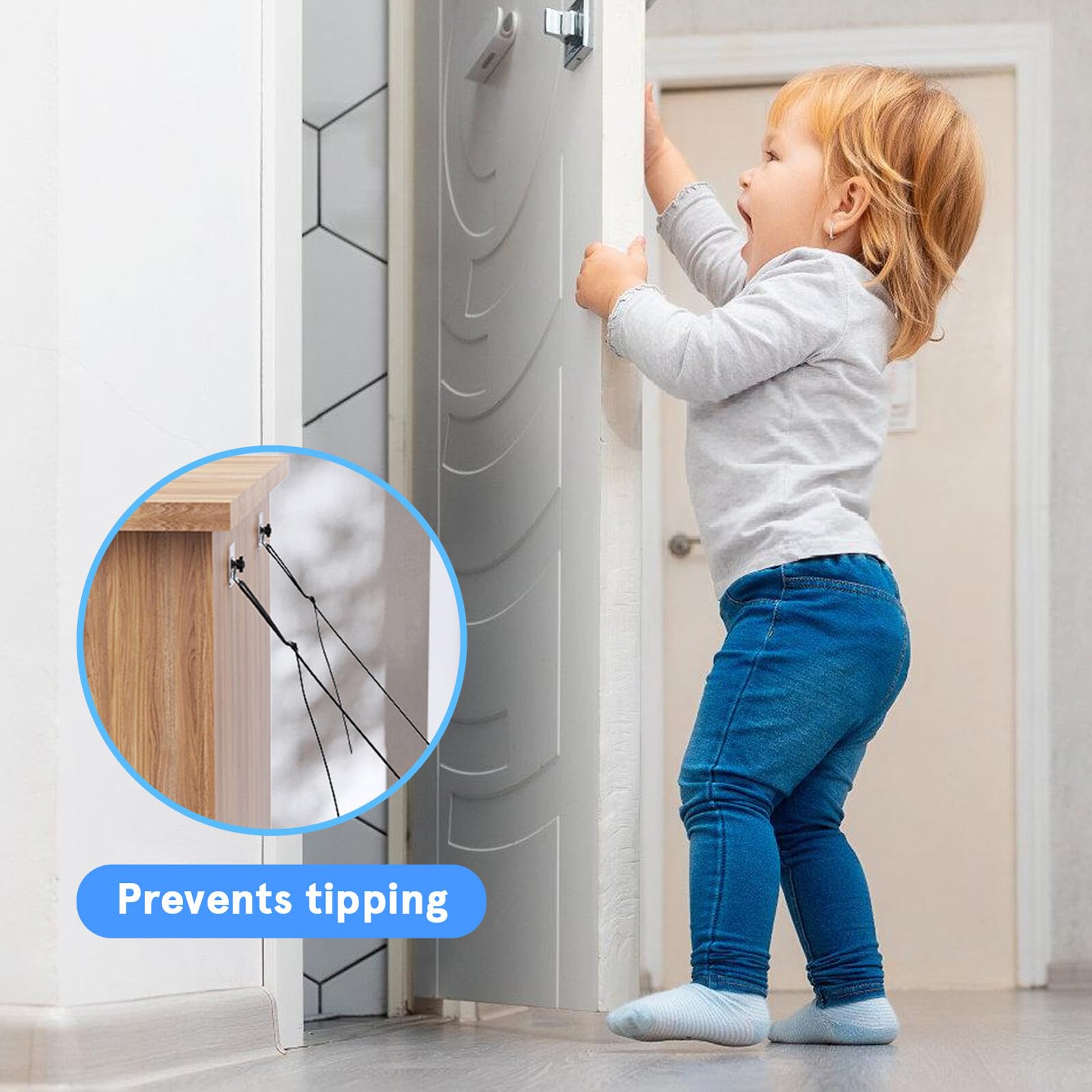 6 Correas de Seguridad Ajustables para TV Correas Antivuelco para Muebles y Paredes Anclajes Anticaídas para Bebés Prevención de Vuelcos para Televisores Interiores Fijación