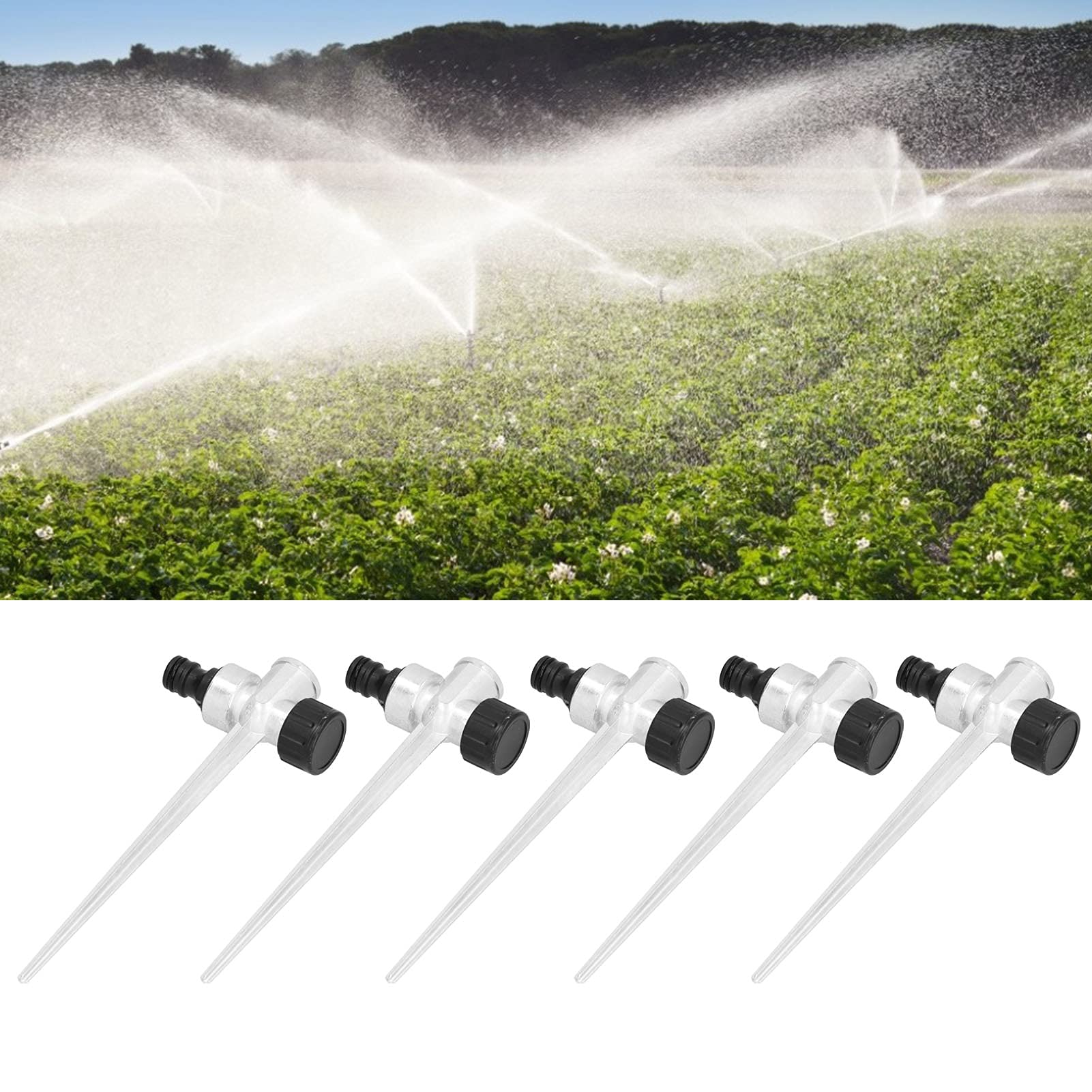 Picchetto Per Irrigatore Da Giardino In Lega Di Zinco Da 1/2 Pollice: Base A Punta Per Una Distribuzione Stabile Dell'acqua - 3