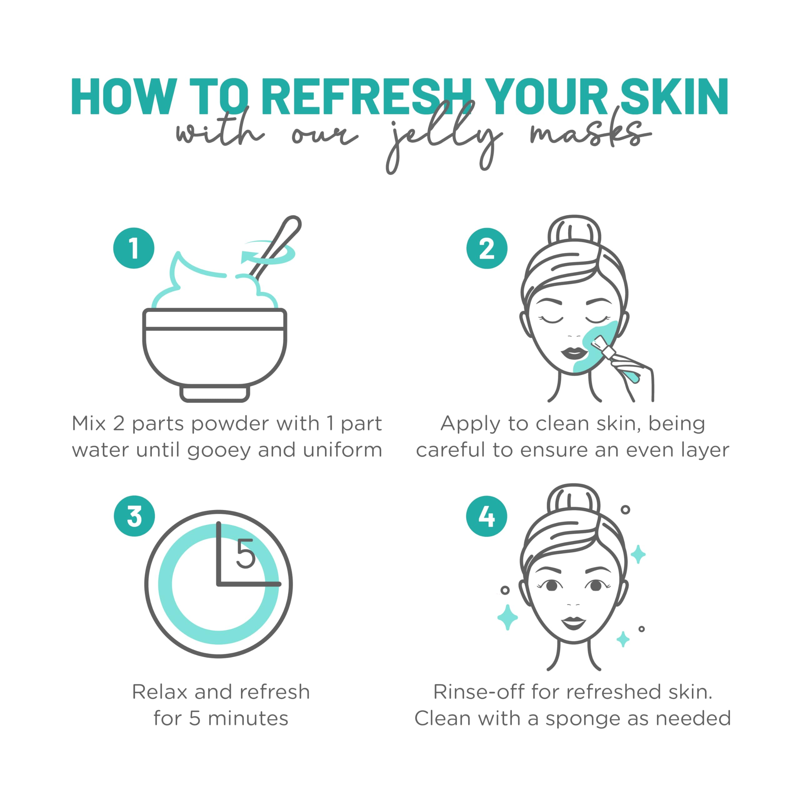 BRÜUN Peel-Off Hyaluronic AC Jelly Mask for Face Care – A 23 fl oz Rubber Mask Jar for 30 to 35 Treatments – A Skin Care Moisturizing Gel Mask of Spa Set for Men, Women and Adults