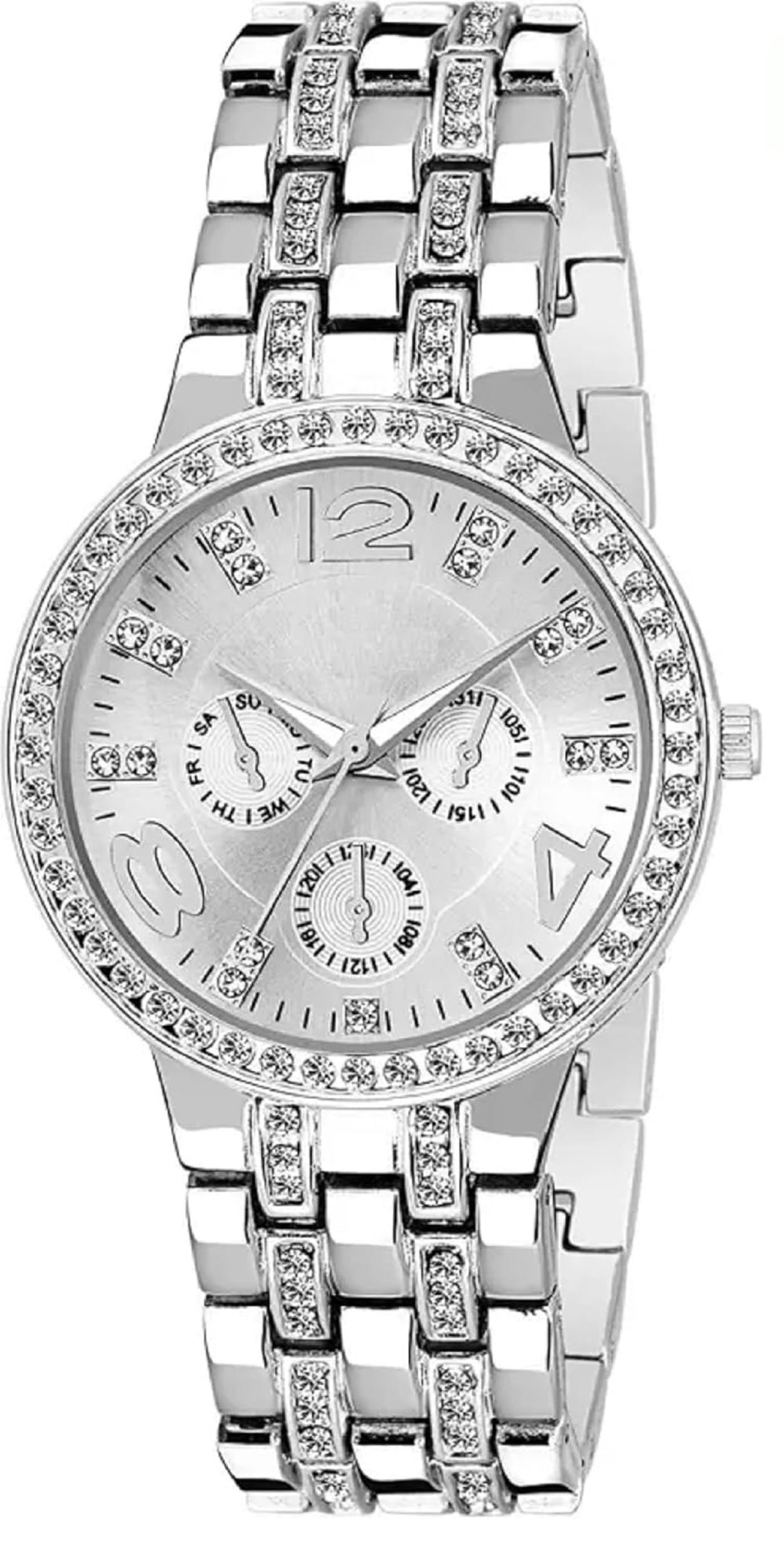 VISER Analog Silver Dial Round Diamond Stainless Steel Girls Watch (B0CVF113V6) Amazon Price History, Amazon Price Tracker