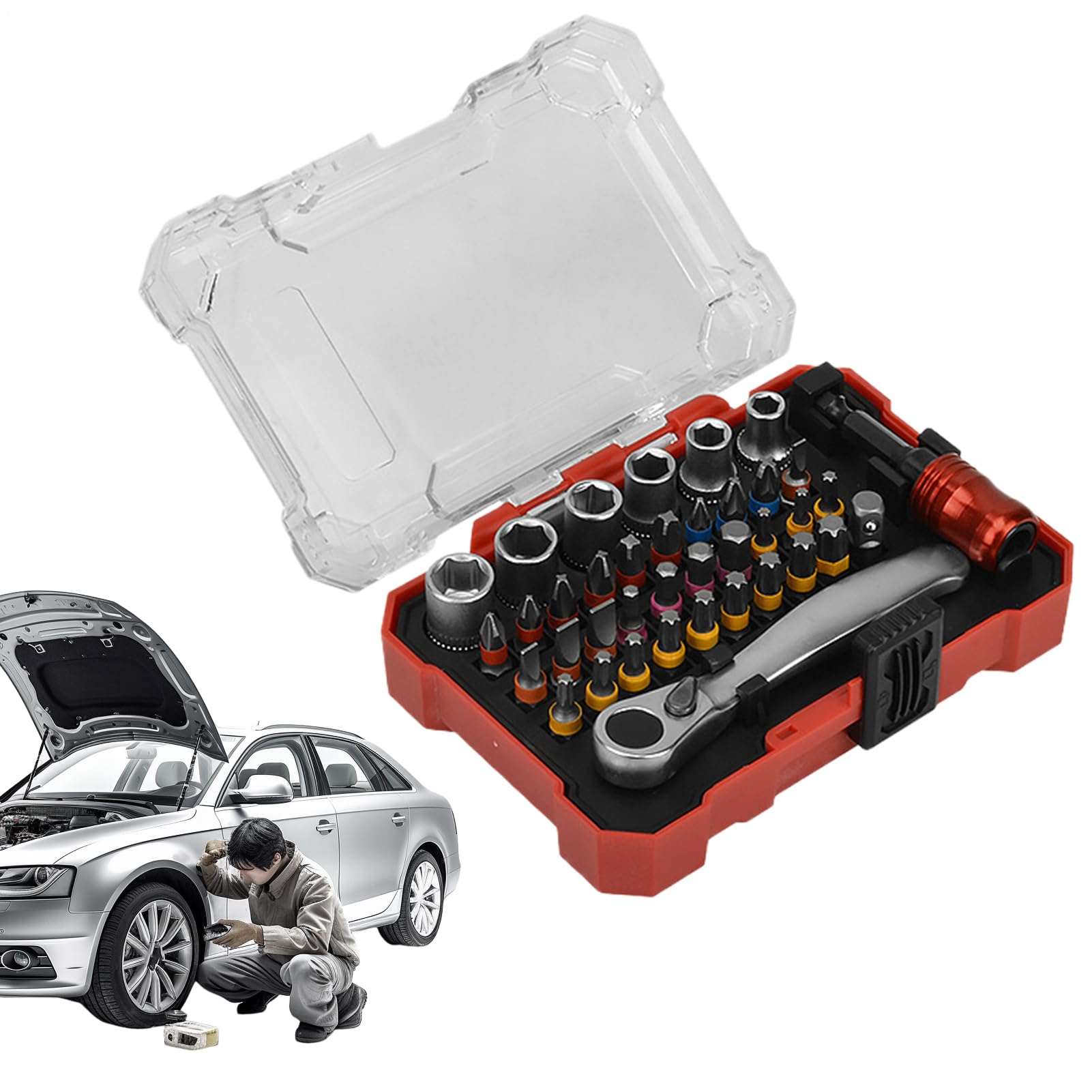 Kit de destornillador de trinquete de 38 piezas para electricistas y HVAC