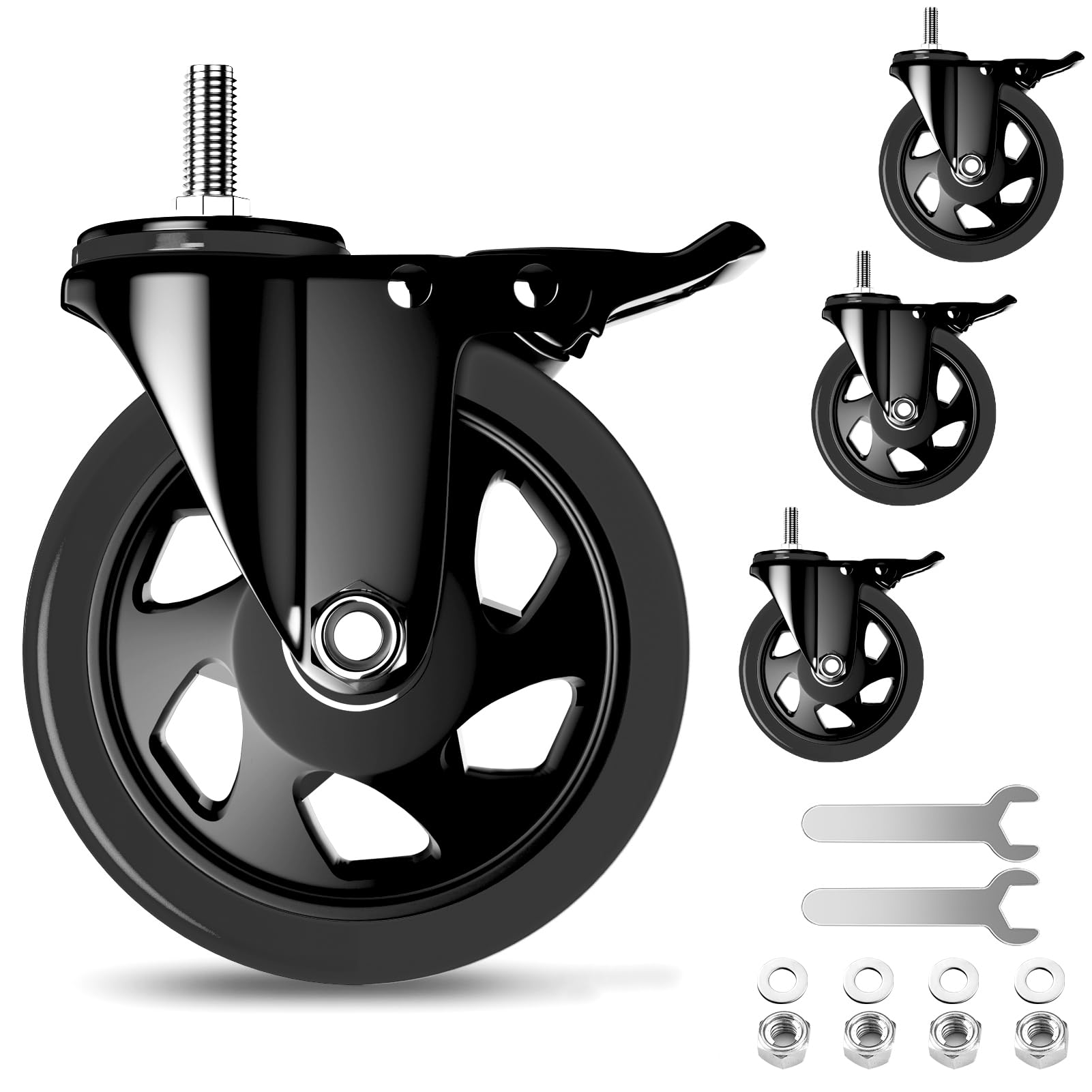 Heavy Duty 4 Inch Stem Casters - Set of 4 -15 Heavy Duty 4 Inch Stem Casters - Set of 4 -15