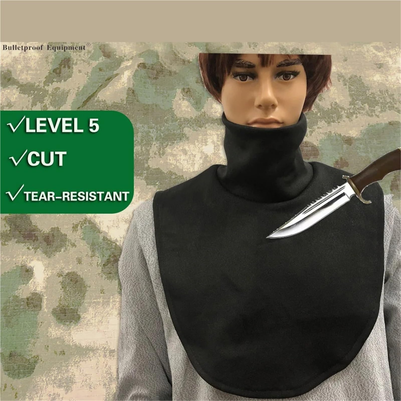 Guantes Anticortes, Protección de cuello multifuncional de nivel 5 resistente a cortes, equipo de protección flexible for exteriores, bufanda anticortes