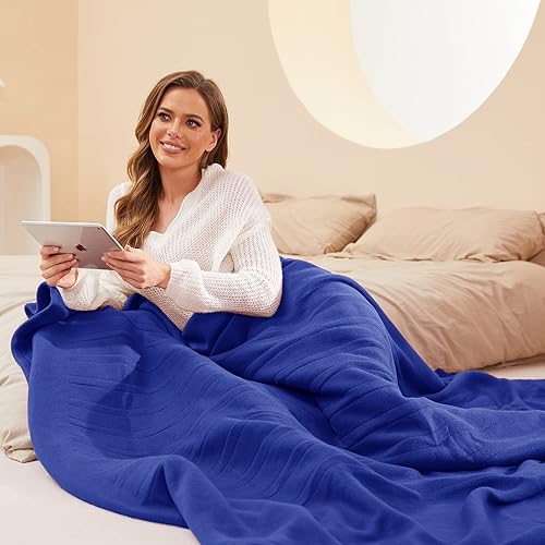 Miniatura 6 de Manta térmica eléctrica de 62 x 84 pulgadas, lavable a máquina con 4 niveles de calentamiento rápido y 10 horas de protección contra