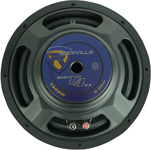 Miniatura 7 de 2 subwoofers Rockville W12T4S4 de 12 pulgadas de montaje poco profundo 1400w para automóvil, compatible con CEA, 4 ohmios