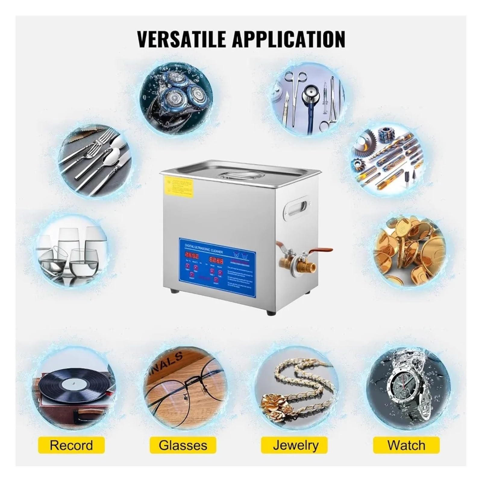 Macchina for la pulizia del vinile ad ultrasuoni da 6 litri, pulitore di registrazione ad ultrasuoni da 180 W