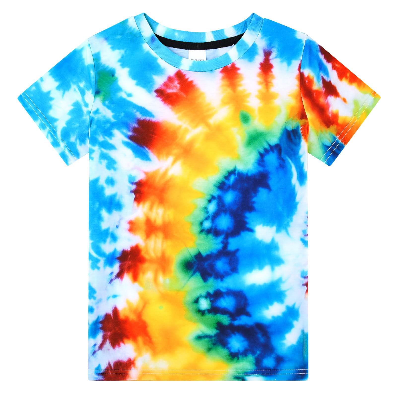 Boys Tie Dye Shirt Size 4-14 Hippies Senior Rainbow Tees T Shirts for Kids | Tees T shirts for Kids