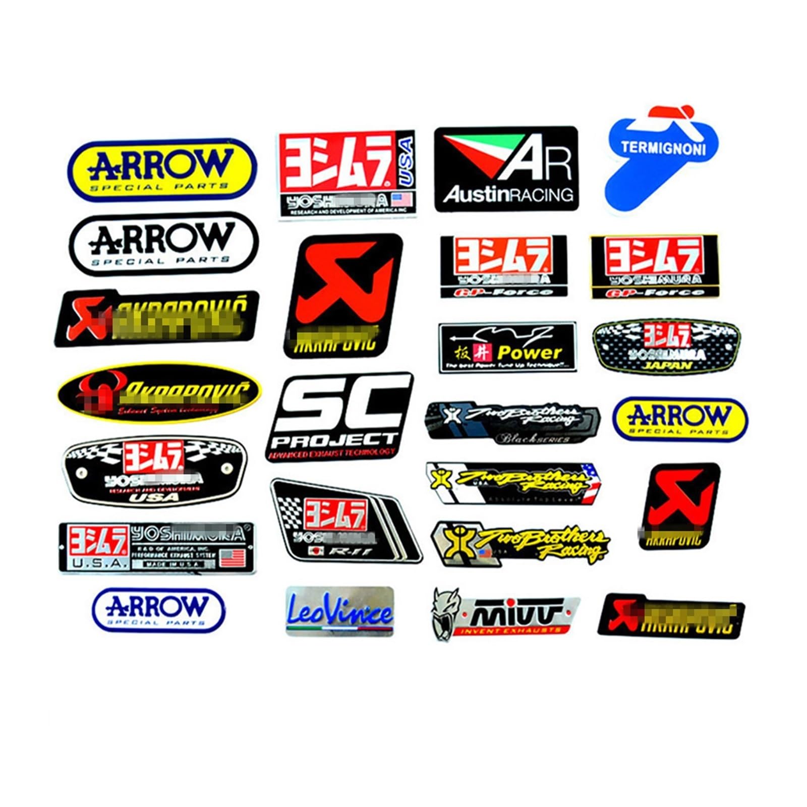 Motorcycle Exhaust Pipes Decal Sticker Aluminium 3D Heat-Resistant