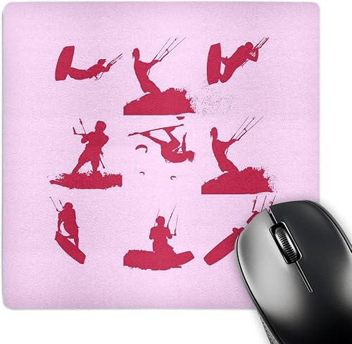 3dRose Kitesurf Silhouette Photo Montage Viva Magenta Pattern - Mouse Pads (mp-384870-1)
