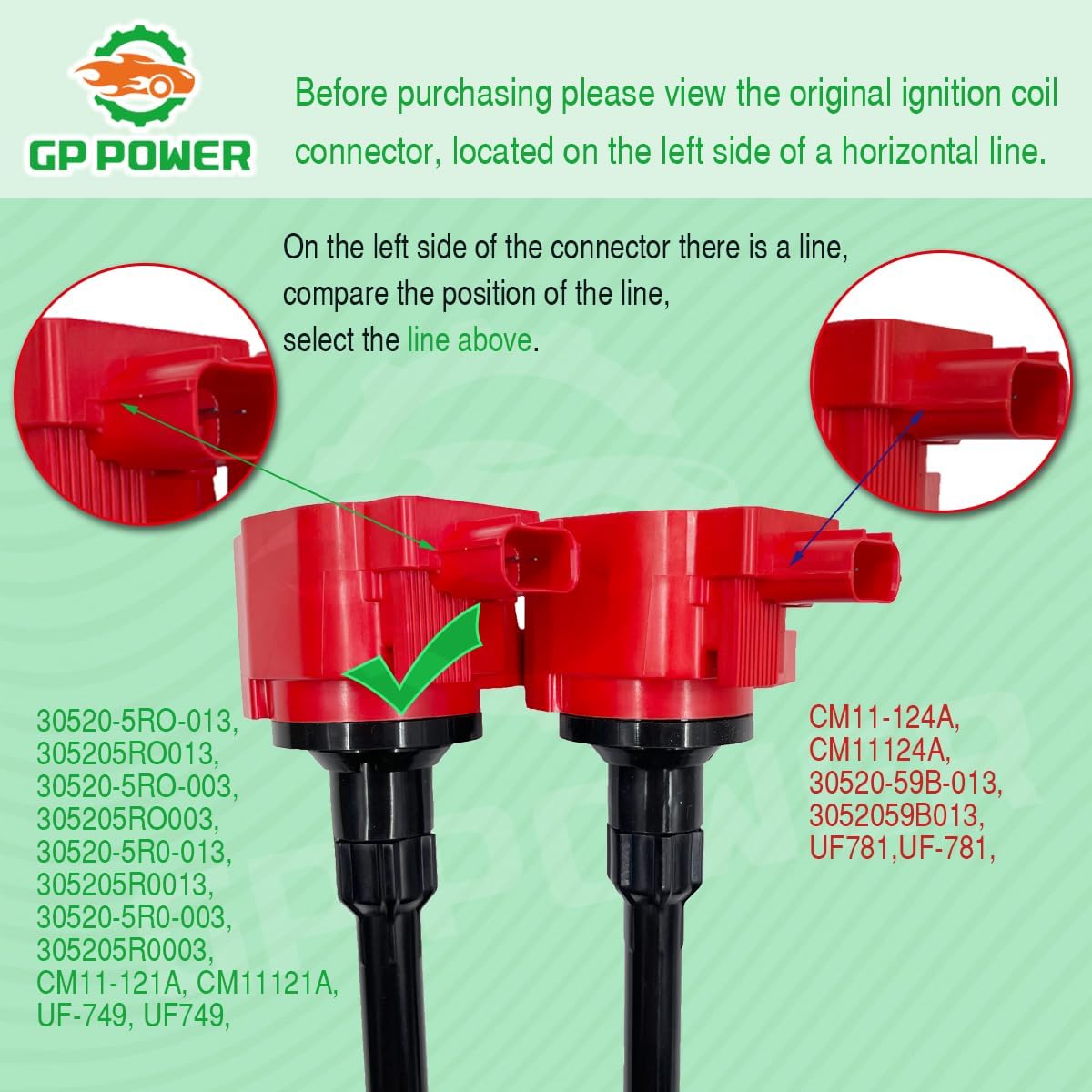 PERFORMANCE IGNITION COIL 30520-5R0-013 305205R0013 30520-5R0-003 305205R0003 CM11-121A CM11121A UF-749 UF749 SET OF 4 COMPATIBLE WITH HONDA CIVIC FIT 1.5 L4 GK GR9 GS1