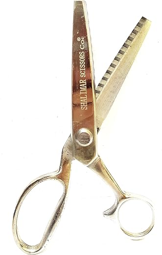 SHALIMAR SCISSORS COMPANY 8″ Inches Zig Zag Scissor for Cloth Cutting and Tailoring Work,Mild Steel, Ergonomic Grips, Ultra-Sharp, Professional…