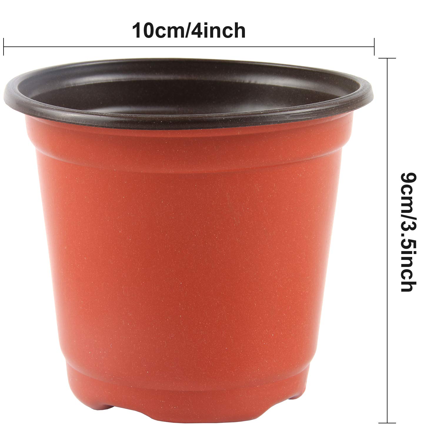 Augshy 150 macetas de plástico de 4 pulgadas para plantas de vivero, macetas de inicio de semillas para trasplante de corte de plántulas suculentas