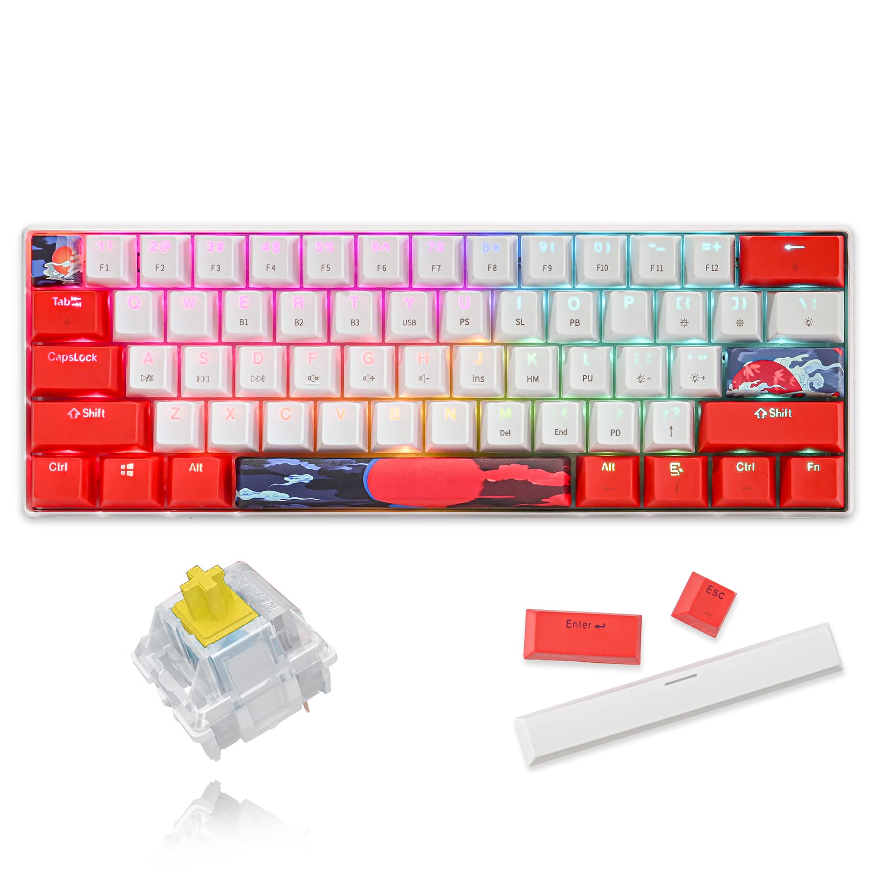 Buy SURMEN GT61 60 Mechanical Gaming Keyboard 60 Percent RGB Backlit