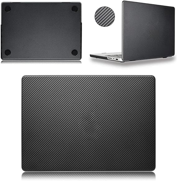 McStorey MacBook Pro 16.2 İnç Kılıf A2485 A2780 A2991 A3403 A3186 A3428 A3429 Uyumlu Karbon Fiber Görünümlü Sert Kapak İnce Hafif Koruyucu Hard Case Siyah