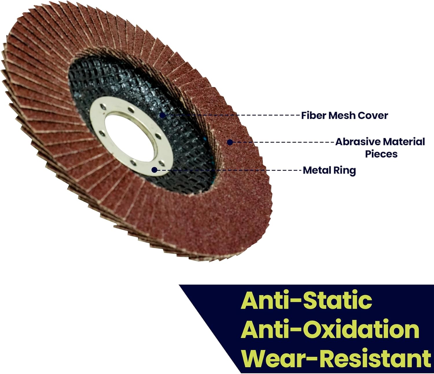 Dapetz ® 5 X Flap Sanding Discs 115mm 40 Grit Aluminium Oxide 4.5" Angle Grinder