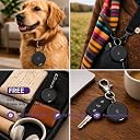 ZESWIN Smart Tag for iOS (Black) – Apple Find My Compatible Bluetooth Tracker for Keys, Wallet, Luggage & Bike | 80dB Alarm, No SIM/Subscription, Silicone Keychain Cover Included gallery image