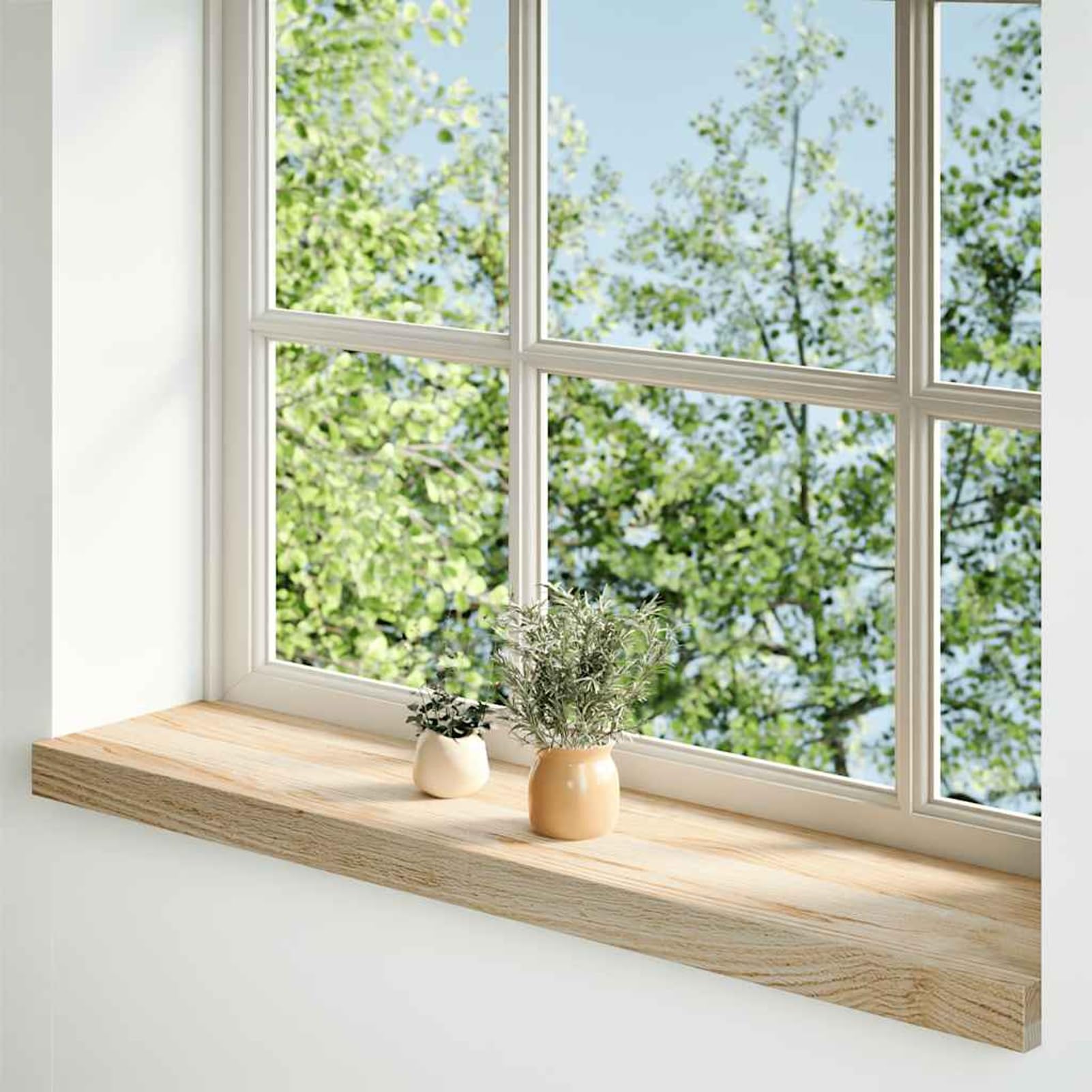 Eichenholz Fensterbank - Naturlook, 70x20x2 cm, für Bücher und Deko Model4009093