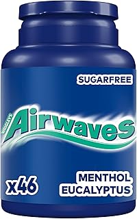 Chewing Gum Menthol & Eucalyptus, 46 pieces, Sugar Free Chewing Gum bottle with Menthol Freshness