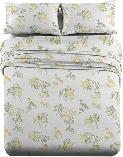 Royal Tradition Juego de sábanas de franela pesada, 100% algodón, tamaño individual extra largo XL, 3 piezas, estampado de setos, 6.00 ozm disponible en Yaxa Mexico