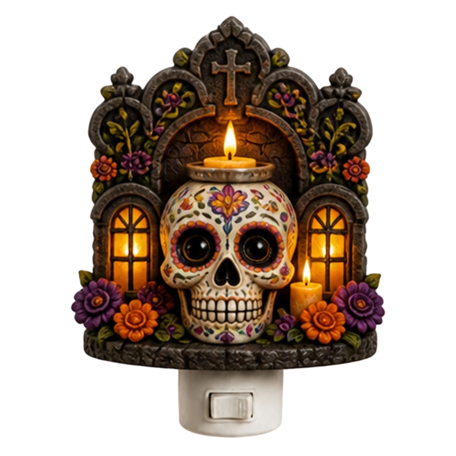 2026 Flat Halloween Night Light Plug In Automatic Dusk To Dawn Sensor LED Decorative Lamp For Kids Bedroom Home (Black5, One Size)
