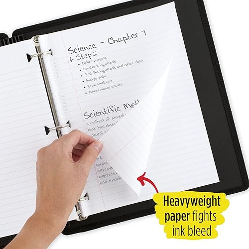 Miniatura 4 de Five Star Papel de hojas sueltas, paquete de 12, papel para cuaderno, papel de relleno de rayas anchas, reforzado, 8 x 10.5, 100 hojas por paquete