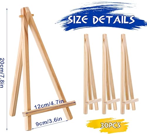 Miniatura 2 de Paquete de 30 caballetes altos de madera, caballetes de mesa, caballetes de mesa, caballete de pintura para manualidades, caballete de madera