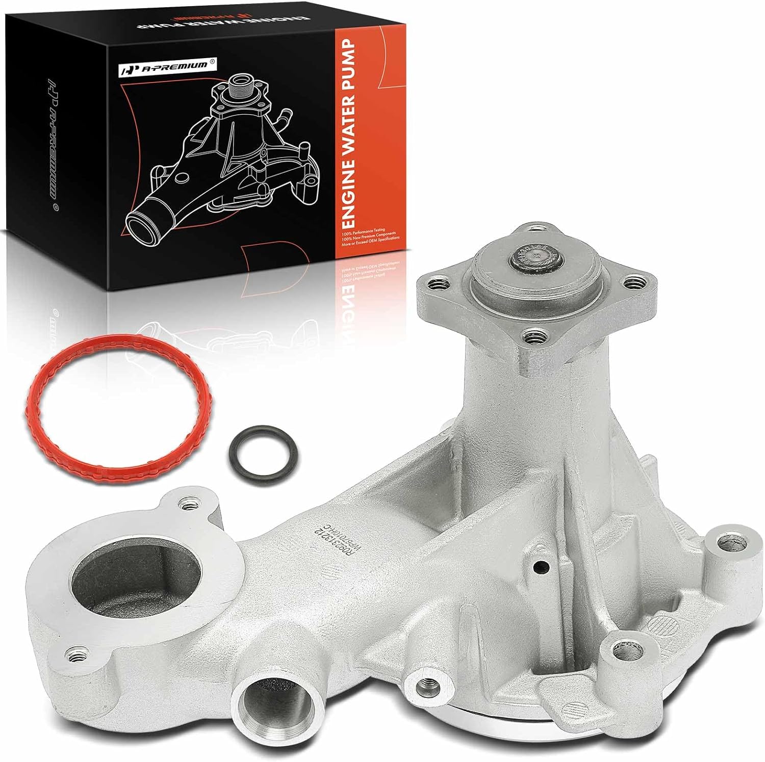 A-Premium Aluminum Engine Water Pump W/Seals Compatible with Ford F-150 2014-2011, Mustang 2014-2011 - DOHC, 8Cyl 5.0L - (fits for 4 holes of Flange Disc), Replace# BR3Z8501C, BR3Z8501H
