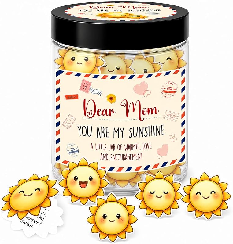 KATINAT Pote decorativo You Are My Sunshine com 60 cartões de mensagens