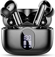 Btootos Bluetooth 5.4 Wireless Earbuds: Noise Cancelling Mic, LED Display, IP7 Waterproof, 36H Playtime Bass Stereo - Black
